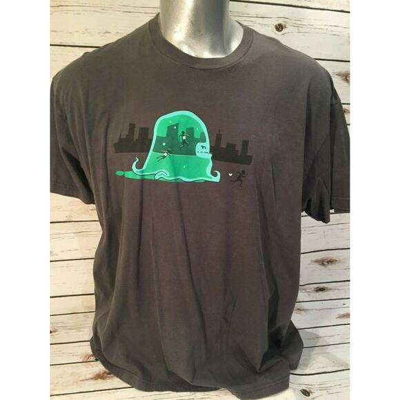 Shirt Woot Humor Run Road Race Wave Monster Chase Slime Eats Runner Work Out 3X - Picture 2 of 6